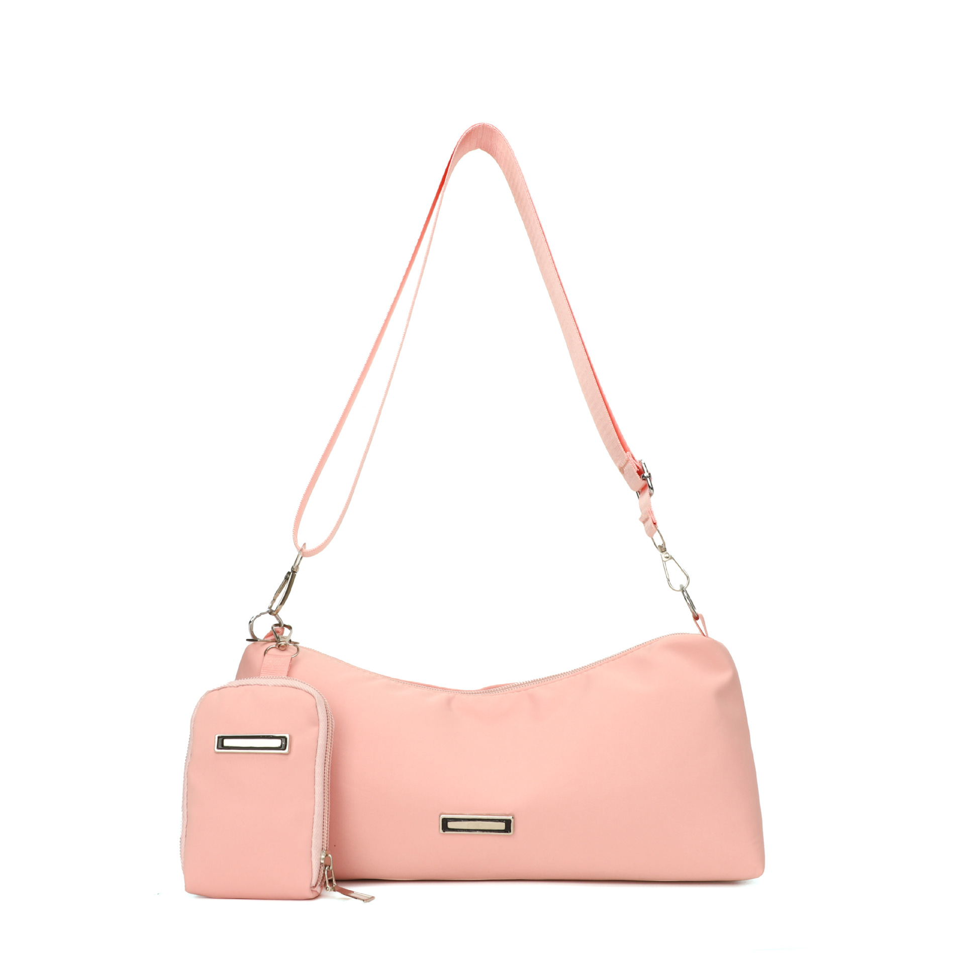 Special-Interest Design Women's Wide Strap Shoulder Bag 2022 Autumn New Korean Style Solid Color Mother and Child Bag Two-Piece Set All-Matching Underarm Bag