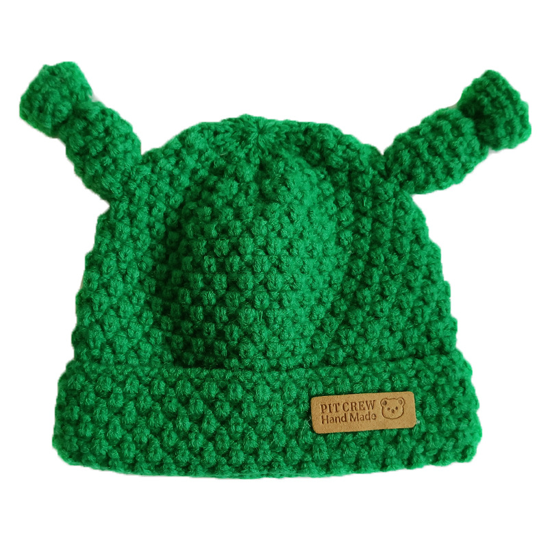 Chengwen Knitted Hat Cute Funny Three-Dimensional Antenna Cap Personality Children's Wool Hat Male and Female Baby Sleeve Cap