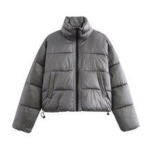 2024冬季新品欧美跨境女装时尚亮面棉服外套短款面包服 w055 3955