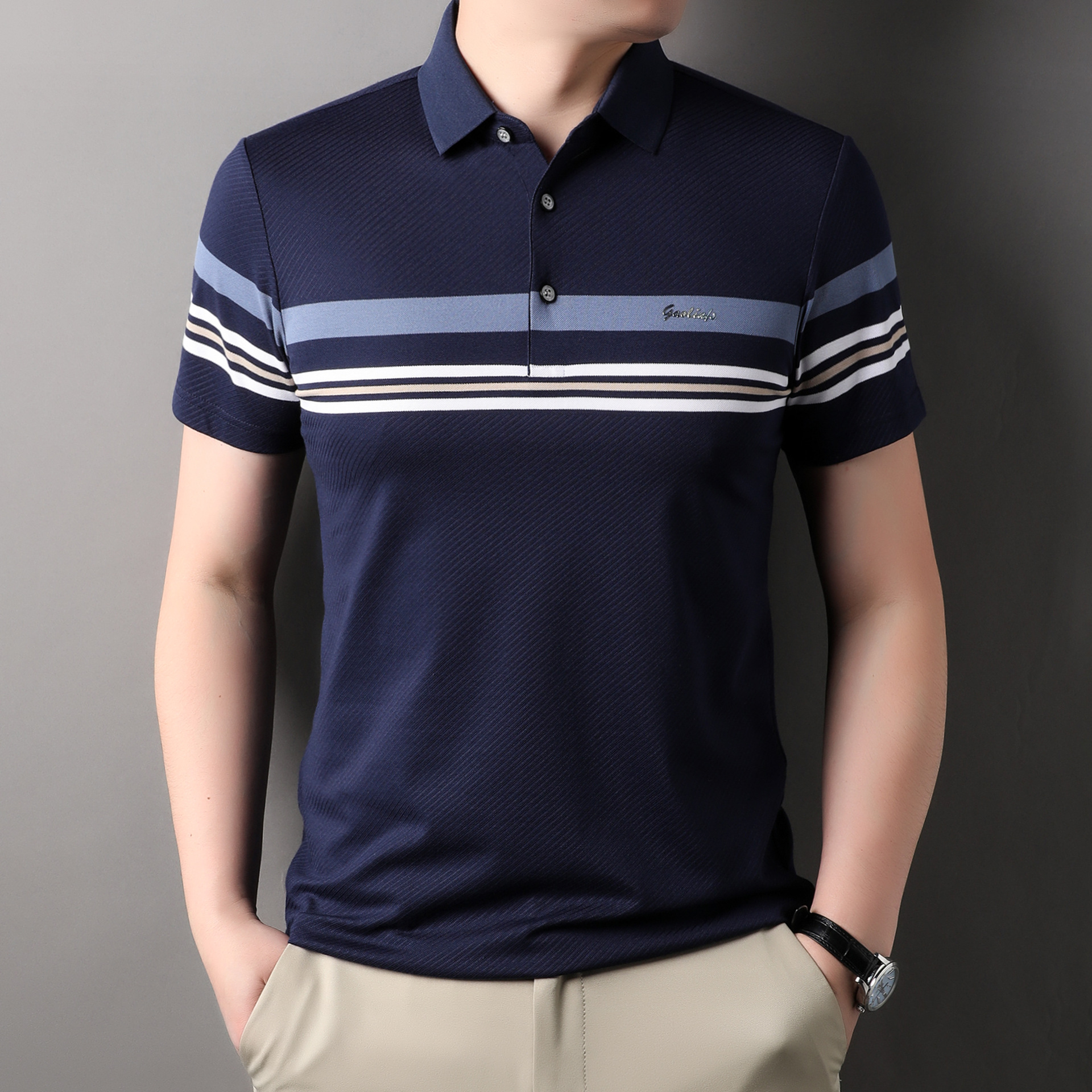 恒源详短袖polo衫男士2024夏季新薄款翻领上衣服休闲半袖t恤男装