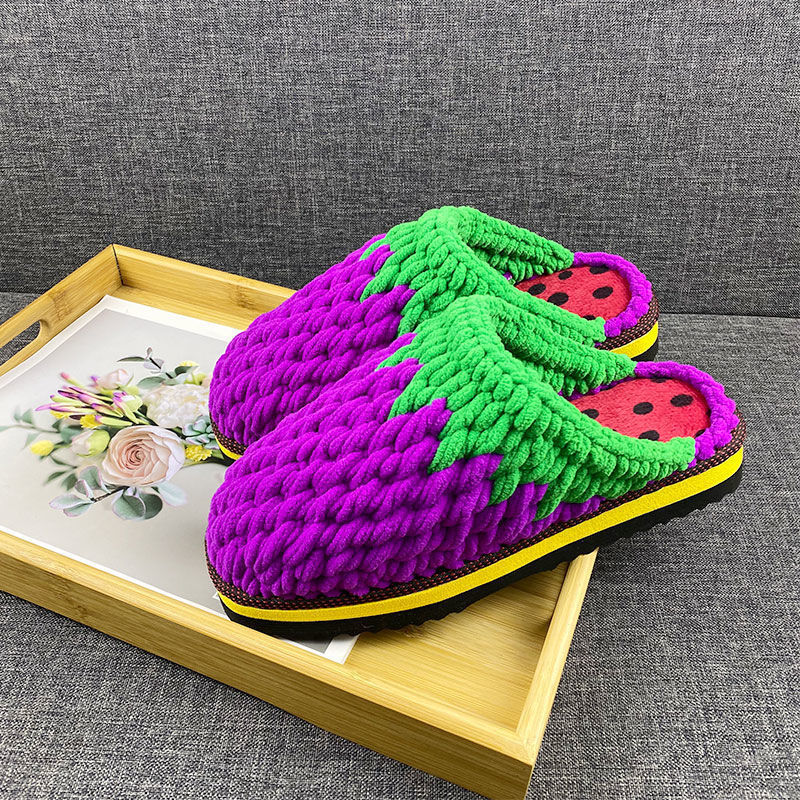 毛鞋居家一双包邮勾的粗线冰条线拖鞋成品居家鞋婚嫁防滑保暖跨境