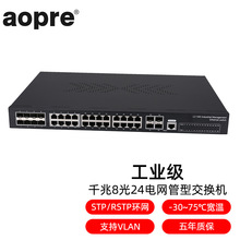 aopre(欧柏互联)D8824GS工业级管理型千兆8光24电环网交换机汇聚