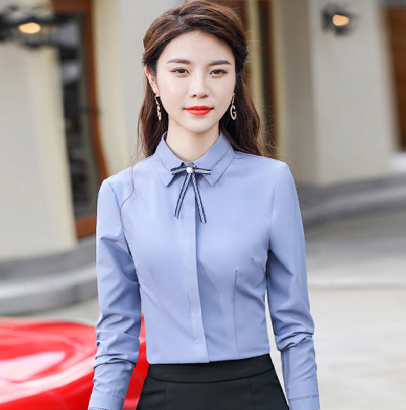 职场轻熟风女装衬衫女士长袖职业衬衣上班族穿搭通勤正装上衣