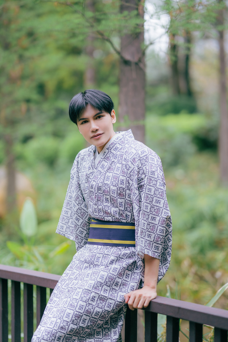 日本和服男传统武士绅士服正装日式和服不易皱材质四季可用