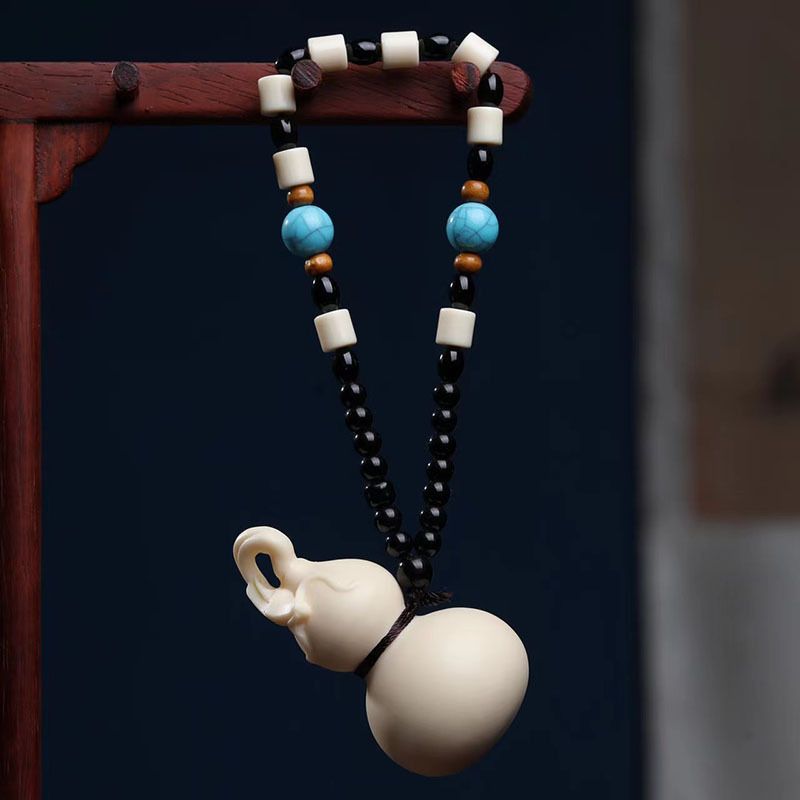 象牙果葫芦福禄手把件多子多福祥云雕龙吊坠汽车挂件后视镜挂饰品