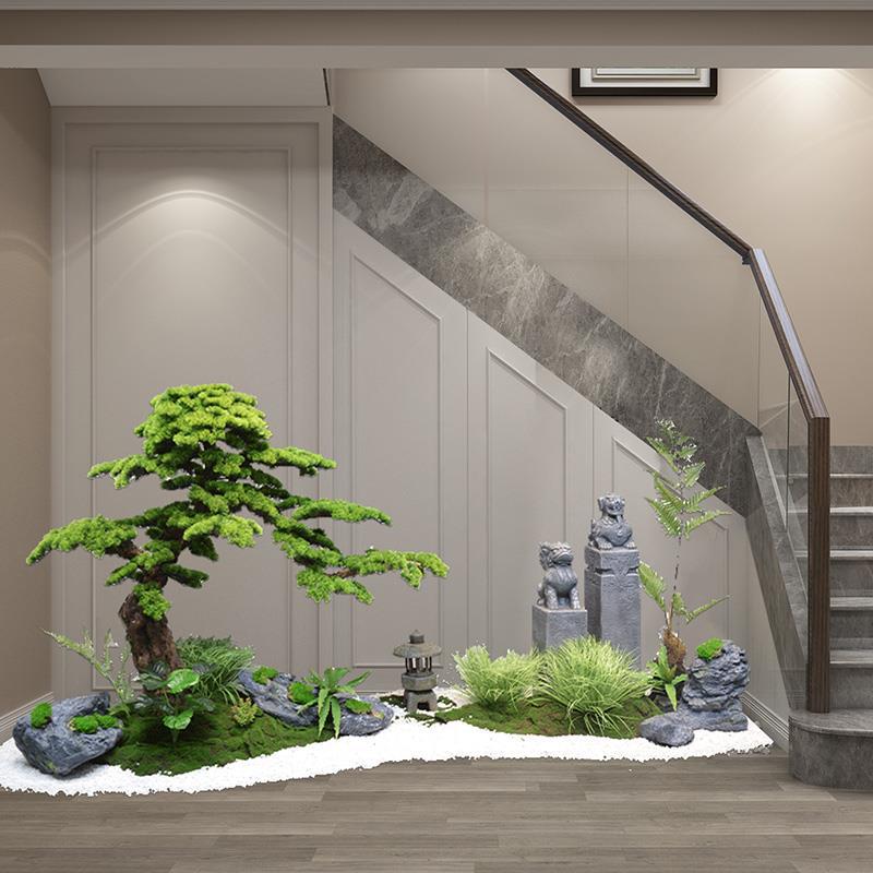 松树盆景室内装饰盆景酒店搭配造景迎客松玄关庭院假树中式