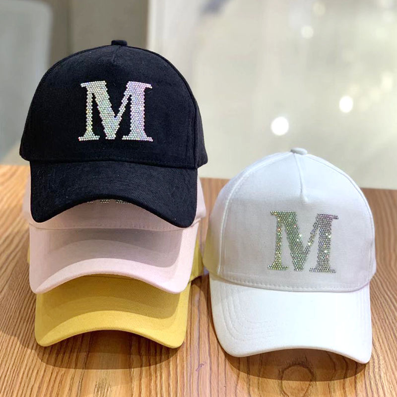 帽子春秋新款网红m字母显脸小棒球帽ins潮时尚洋气时尚鸭舌帽