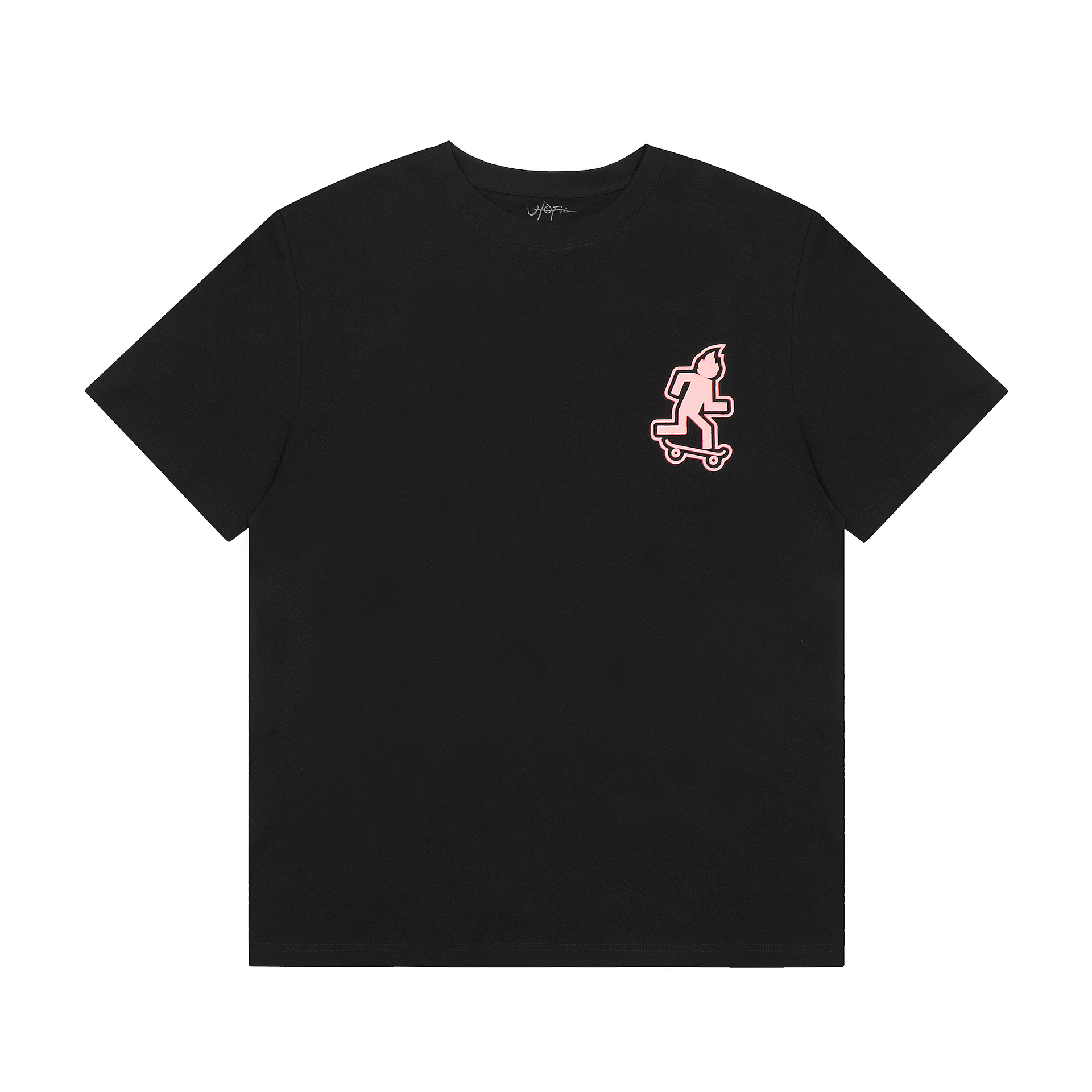 travis scott cactus jack胸前小人图标后背字母印花黑色短袖t恤