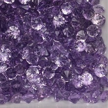 批发天然紫水晶圆形切面烟花切割戒面晶体通色浅紫深紫火彩好配件