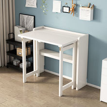 折叠书桌全实木小户型家用伸缩学习办公桌简约现代卧室电脑写字桌