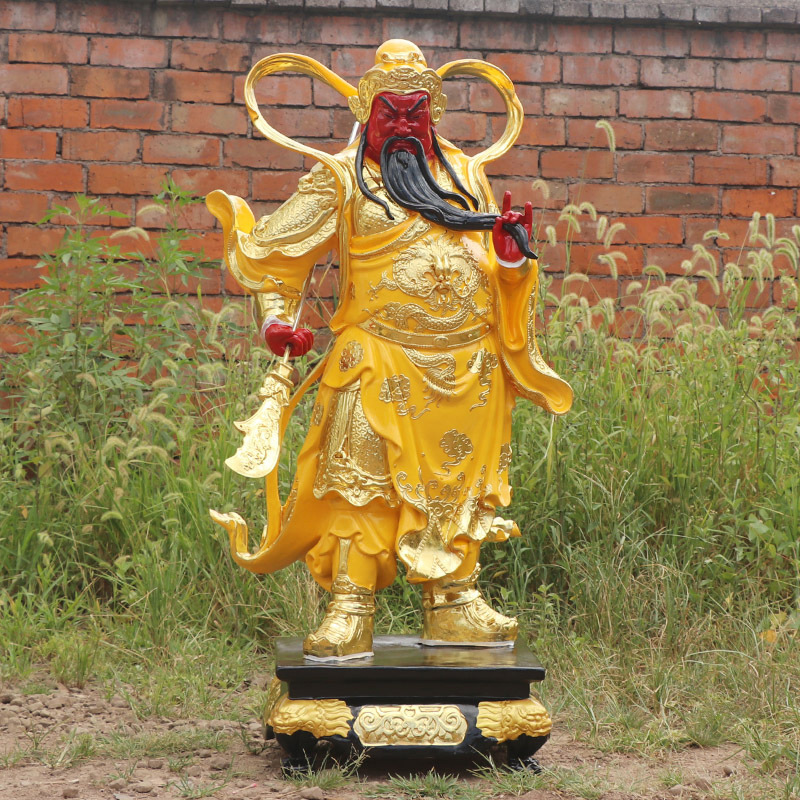 华音殿 九龙关公神像招财摆件武财神关羽树脂玻璃钢佛像关二爷像