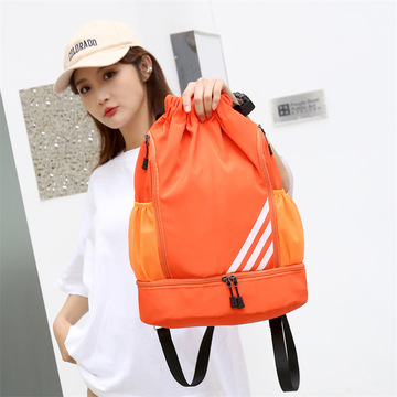 新款运动牛津布束口袋双肩包大容量拉抽绳双肩拉绳小背包袋印logo