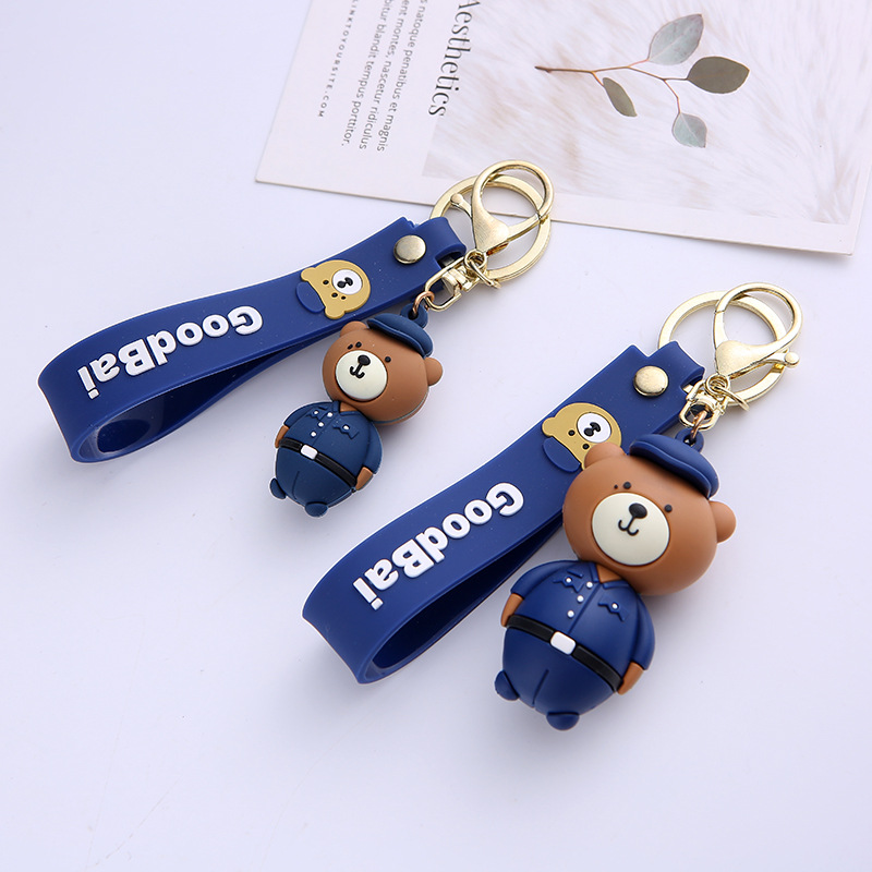 Bai Jingting Same Style Bear Keychain You Are My City Camp Xingke Base Tear Mole Bear Bag Pendant Couple Female