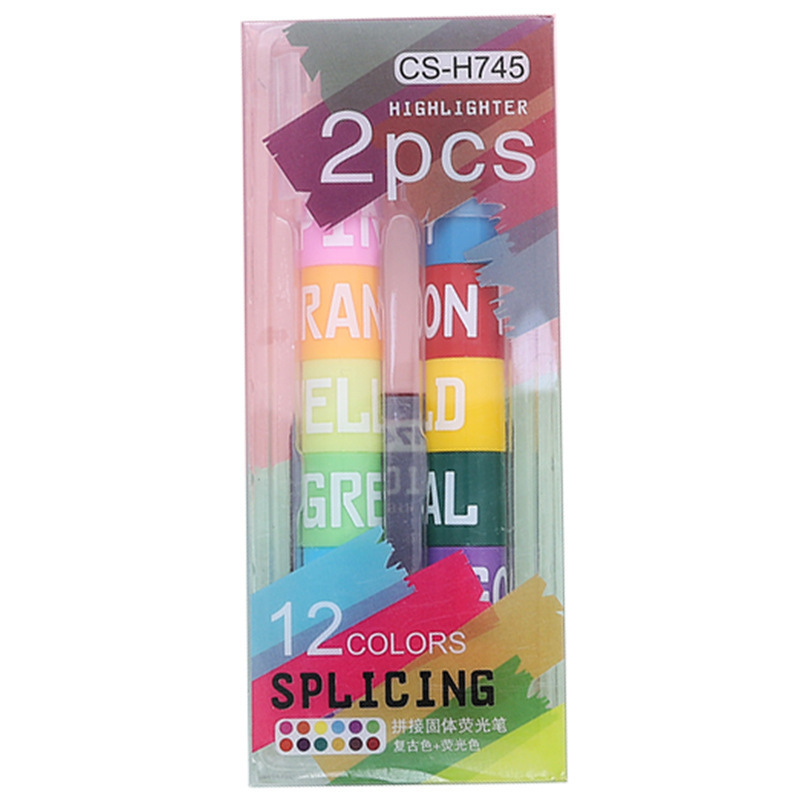 Timeout H544h743h745 Patchable Retro Solid Fluorescent Pen Student Key Set Marker