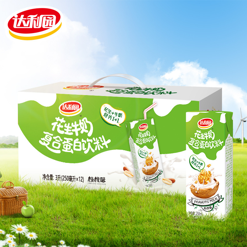 达利园花生牛奶核桃味250ml*12瓶 核桃味花生早餐奶植物蛋白饮品