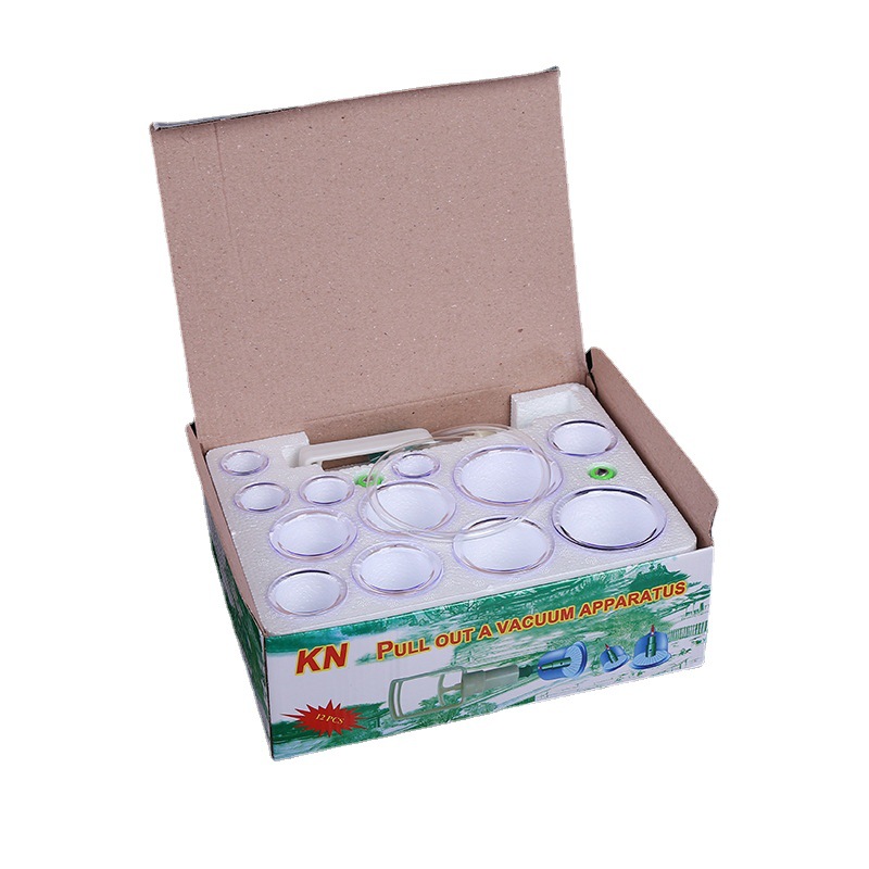 厂家批发KN12英文拔罐器家用真空拔罐器泡沫装拔气罐跨境亚马逊