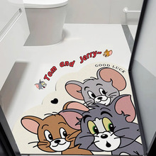 猫和老鼠浴室门口地垫卡通可爱卫生间吸水硅藻泥脚垫厕所防滑垫