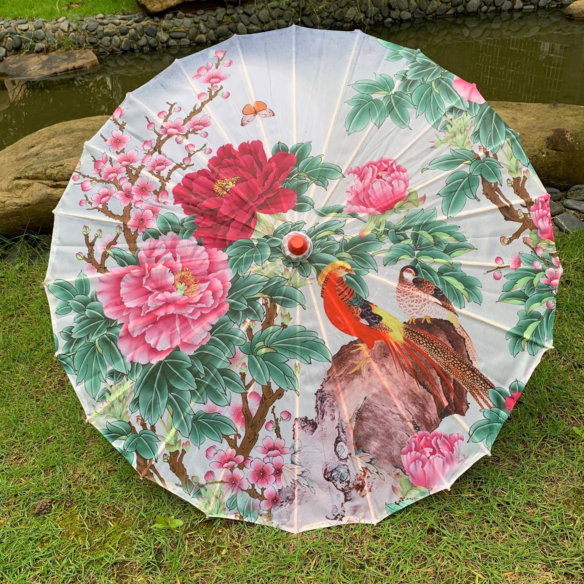 印花布伞油纸伞工艺伞绸布伞舞蹈伞跳舞伞旗袍秀拍照道具装饰吊顶