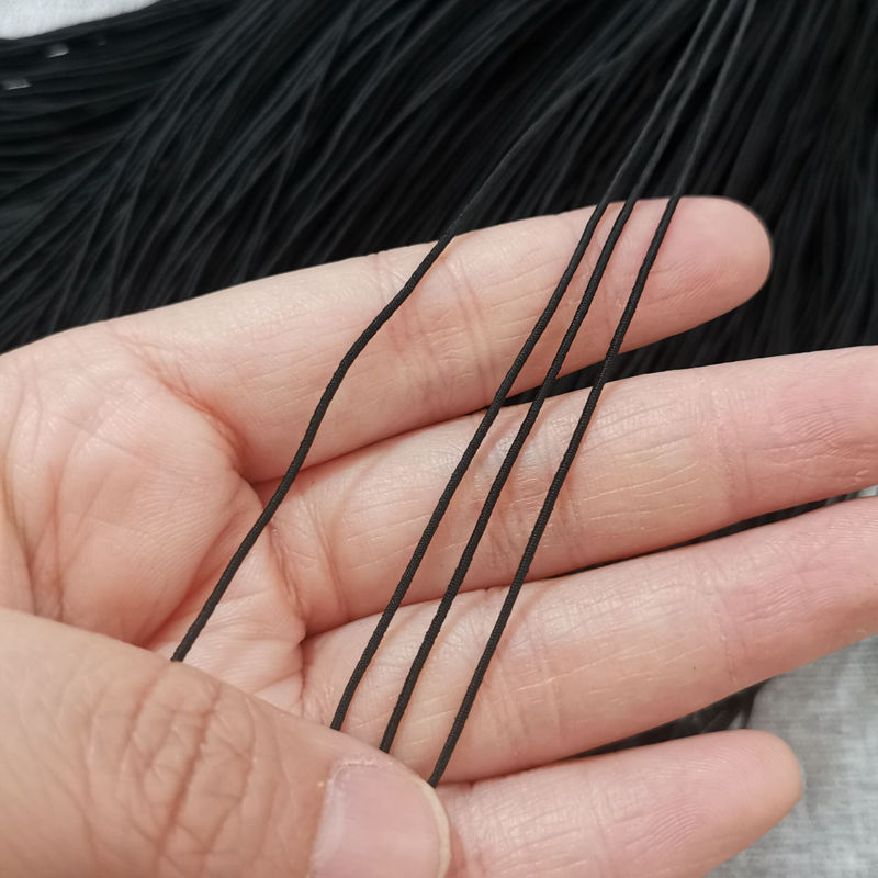 0.8毫米黑白色细圆吊牌弹力松紧绳子 印刷挂卡绳 鞋子结双现货