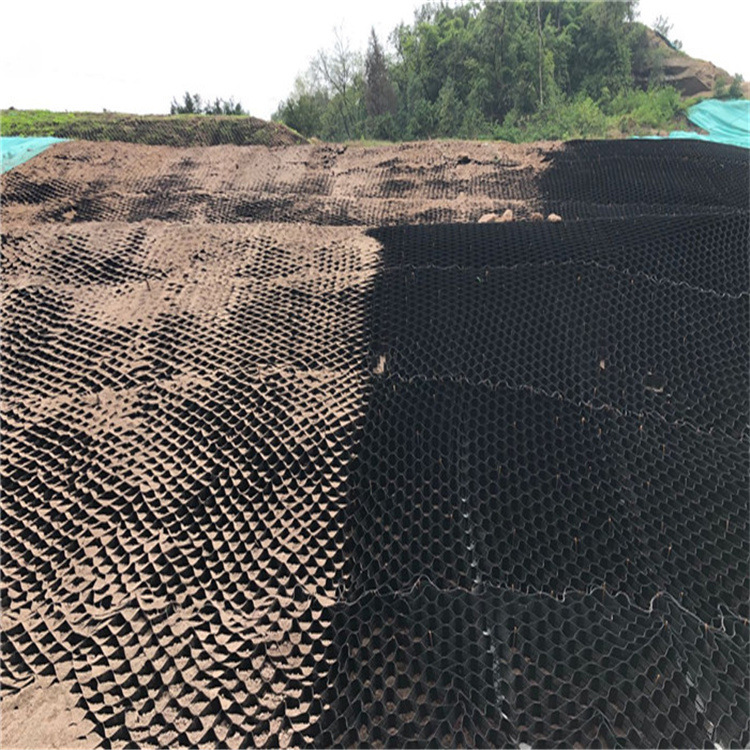 护坡种草15厘米高蜂窝格室|陕西汉中高速边坡绿化蜂巢土工网格室