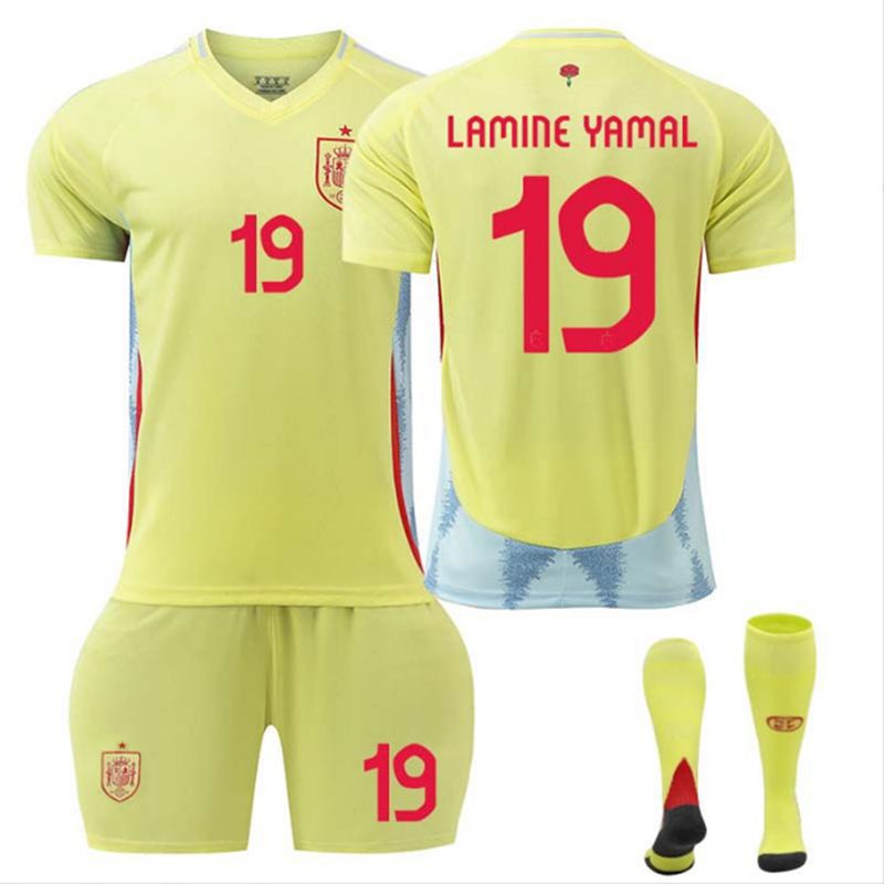 2425西班牙客场球衣9号加维26佩德里7莫拉塔19亚马尔足球服套装夏