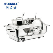 香港SUNNEX新力士不锈钢8L双头自助汤炉暖汤煲电热保温餐炉暖汤炉