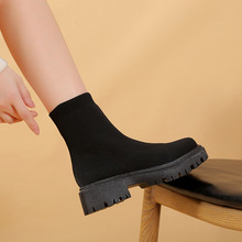 Women's boots.弹力短靴女秋冬季新款2024年圆头大码欧美马丁靴女