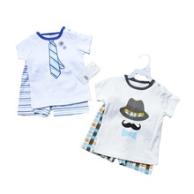 夏季婴幼儿衣服0~1岁新生儿初生儿两件套男女宝宝纯棉短袖T恤短裤