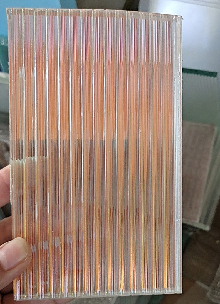 压花超白幕墙玻璃u型幕墙大厦外墙水纹钢化工装家装门窗艺术玻璃