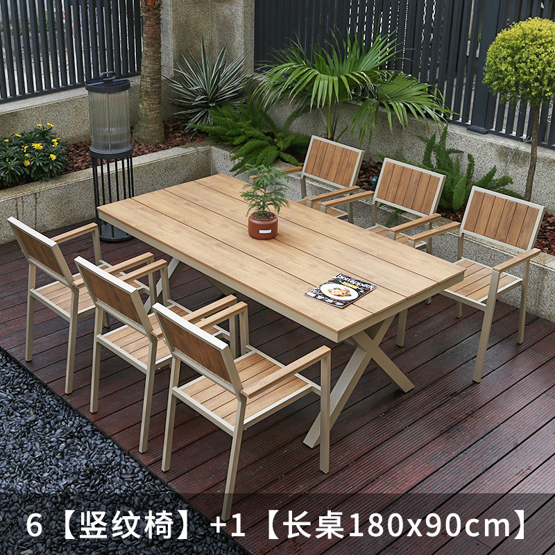 Outdoor Courtyard Aluminum Table and Chair Leisure Tea Table Chair Combination Garden Waterproof Anti-Corrosion Balcony Sunscreen Lotion Days Outdoor