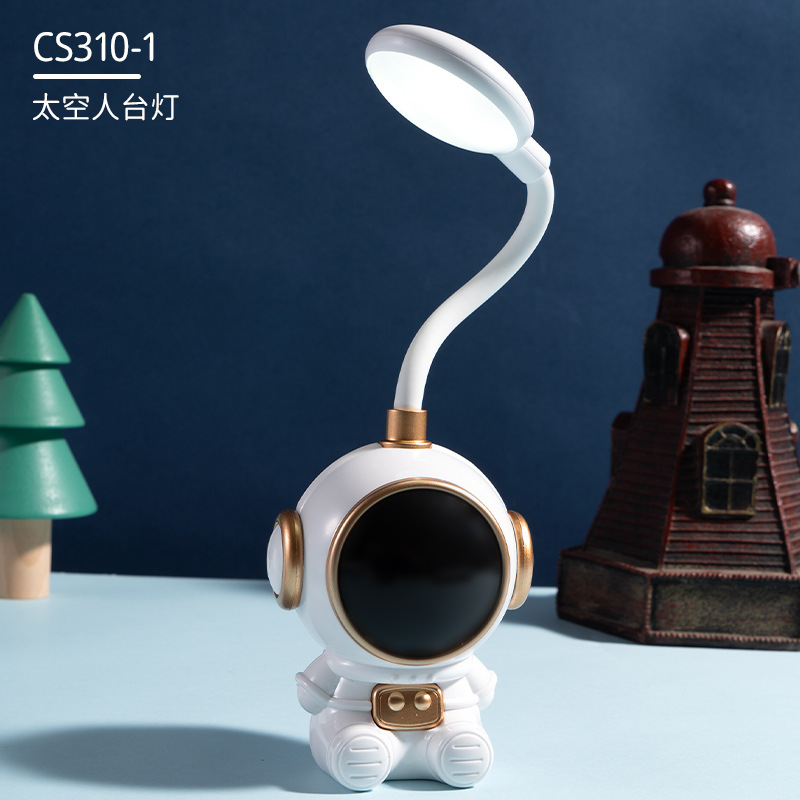 Astronaut Small Night Lamp Creative Spaceman Table Lamp Led Eye Protection Rechargeable Table Lamp Dormitory Students Reading Lamp