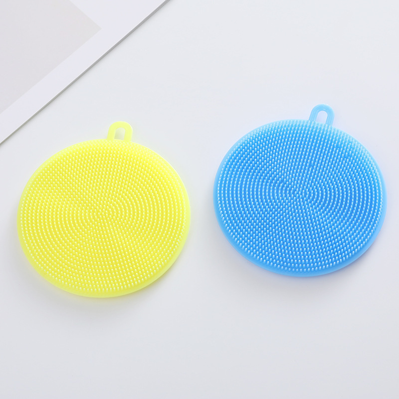 Multifunctional Silicon Dishwashing Brush Food Grade Kitchen Household Decontamination Scouring Pad Oil-Free Lazy Household Rag