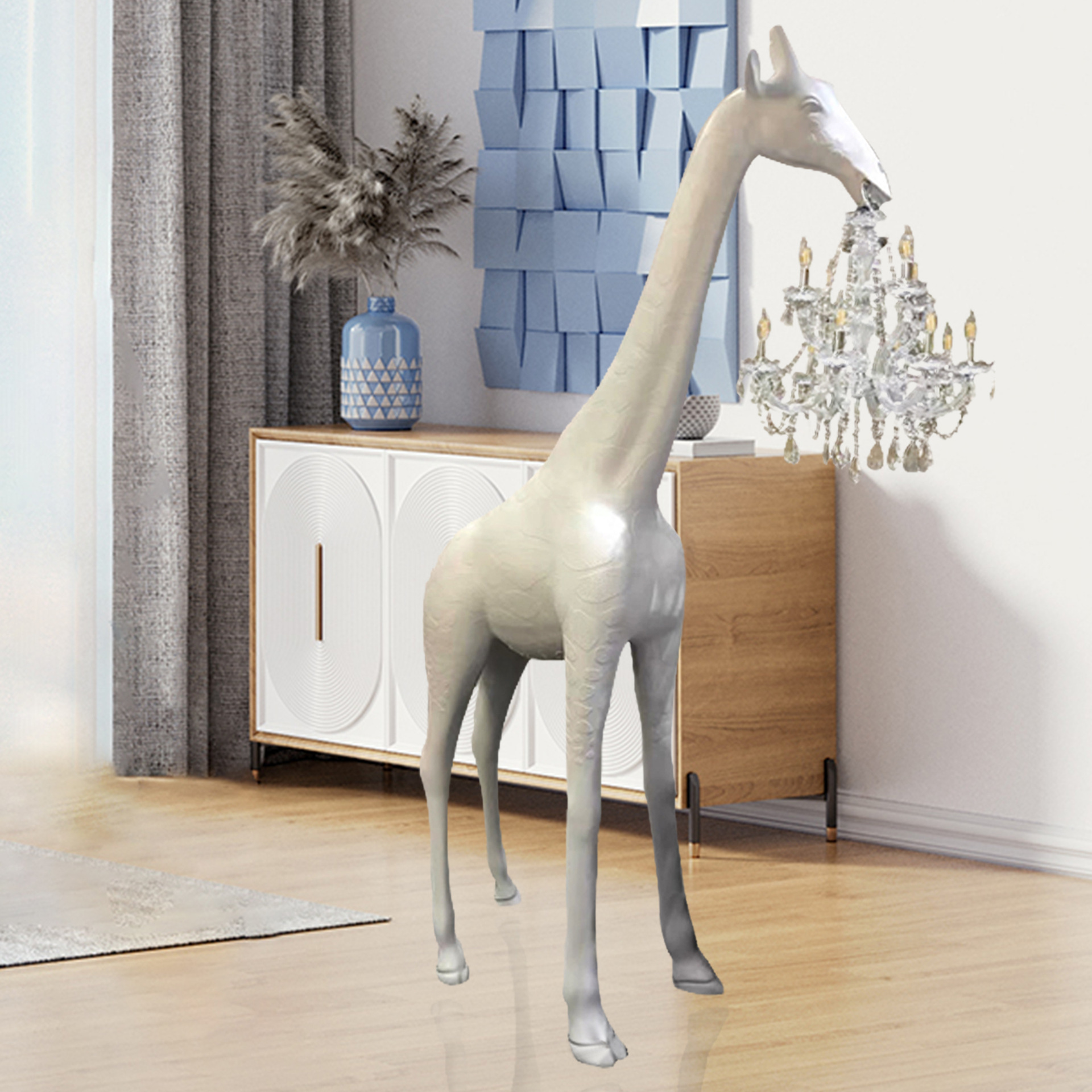 Nordic Creative Decoration Designer Exhibition Hall Personality Floor Lamp Hotel Lobby Sales Office Floor Lamp Giraffe Sculpture