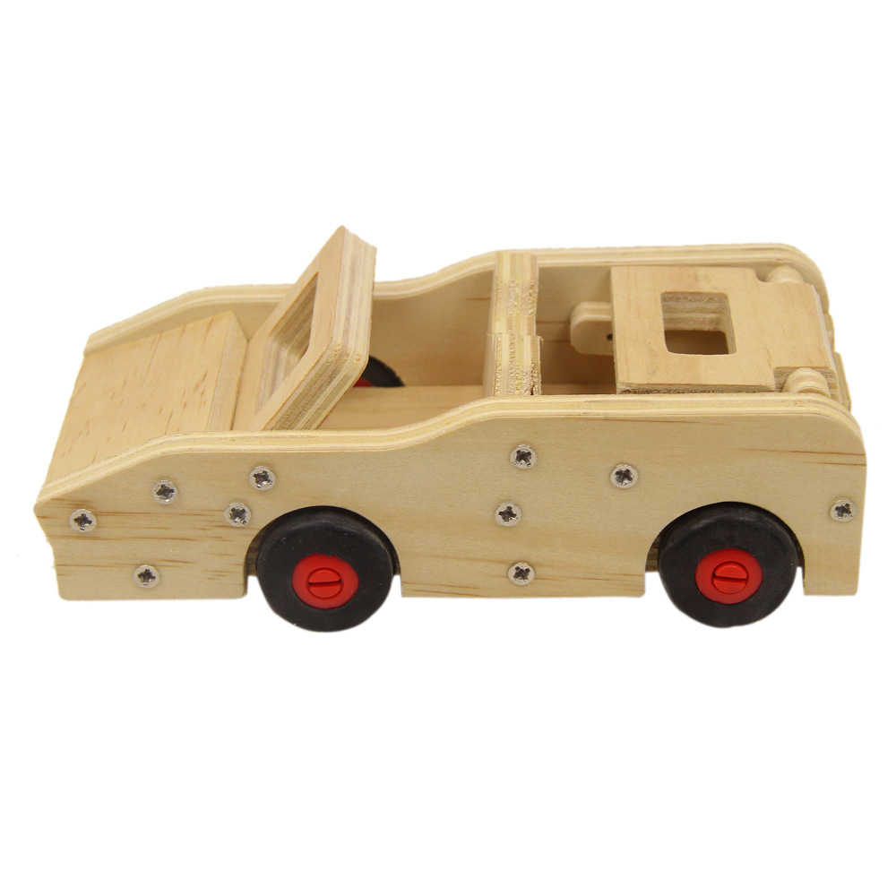 厂家定做木质小汽车模型 木制儿童玩具车diy制作工艺品批发木头车