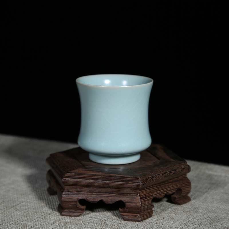 汝窑陶瓷主人杯品茗杯罗汉杯功夫茶家用杯子汝州汝瓷批发品茶杯