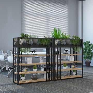北欧铁艺隔断置物架餐厅围栏绿植花架办公室屏风装饰墙遮挡收纳架