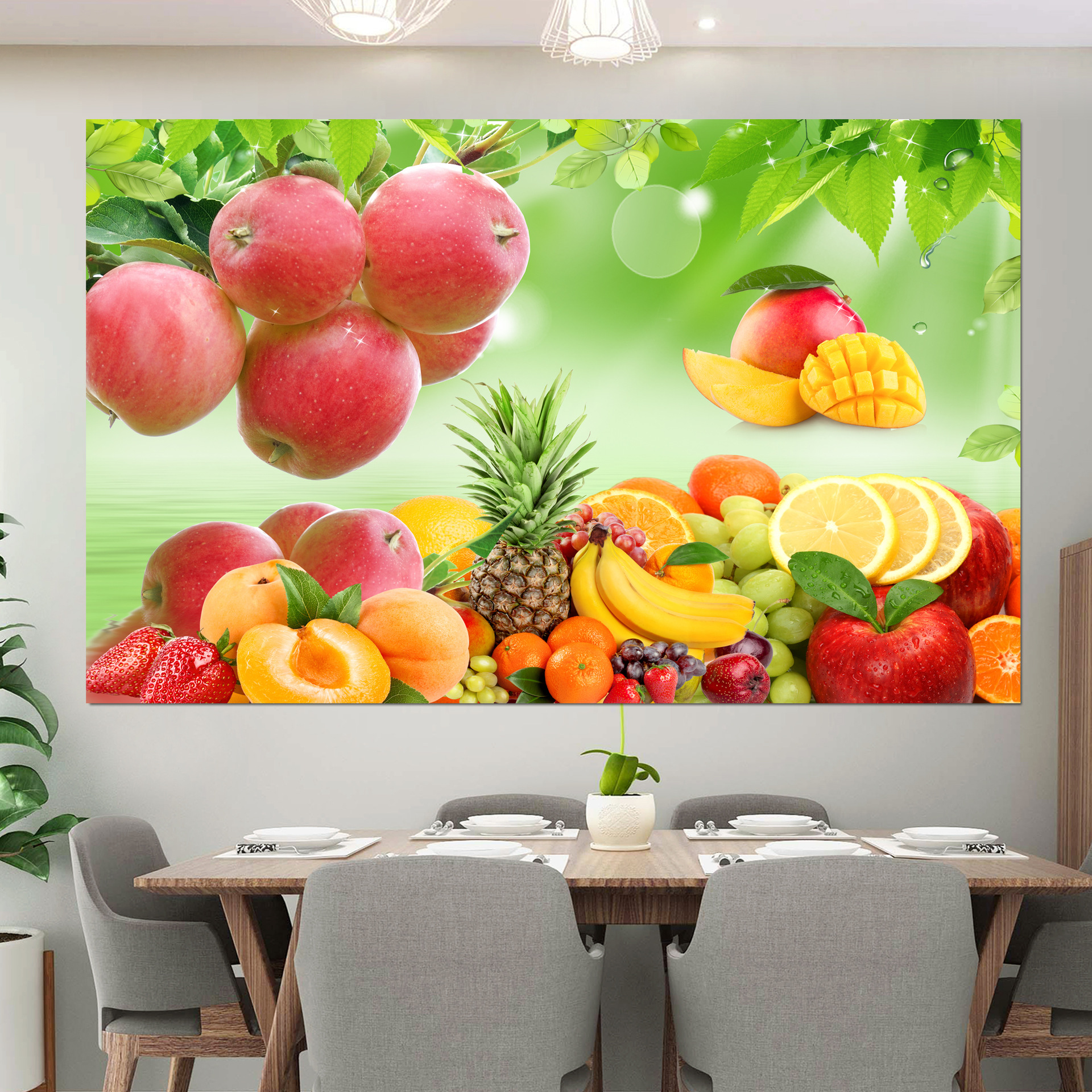 水果店装饰画墙贴画鲜果海报画客厅厨房防水防油墙面自粘墙纸壁画