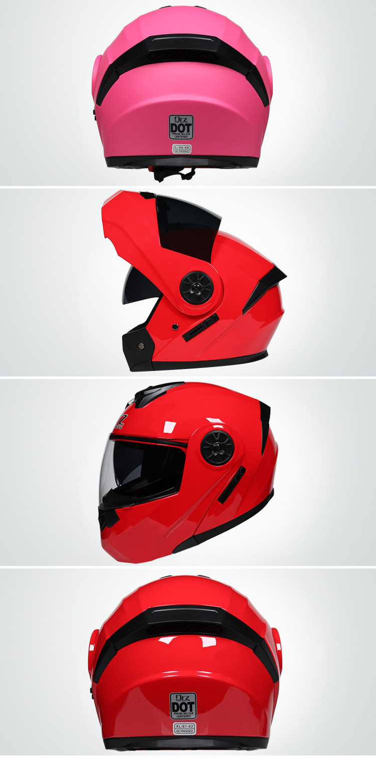 virtue摩托车头盔双镜片揭面盔全盔男女双用防护用具赛车头盔跑盔