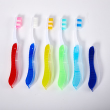 Folding Toothbrush Portable Disposable Travel Camping跨境专