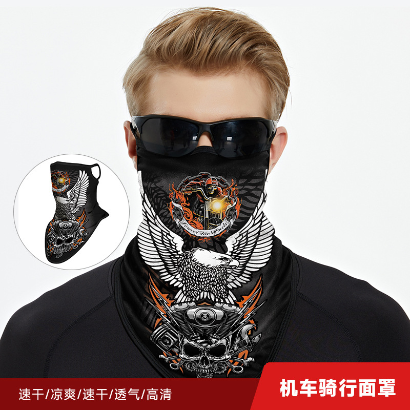 Summer Harley Motorcycle Riding Ear-Hanging Triangle Face Towel Outdoor Mountaineering Lure Fishing Sunscreen Mask Sports Neckerchief Cover