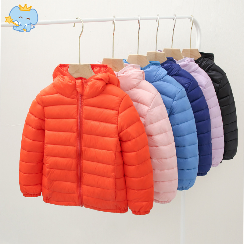 儿童羽绒棉服外套大男童棉衣服女童连帽棉袄小宝宝保暖轻薄款秋冬