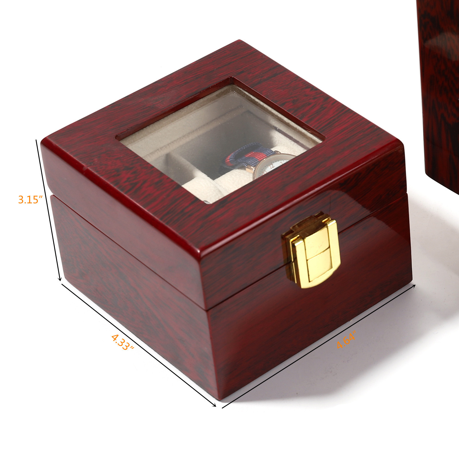 Open Window Watch Display Box Piano Paint Watch Wooden Box Men and Women Couple Lacquer Varnish Watch Storage Box