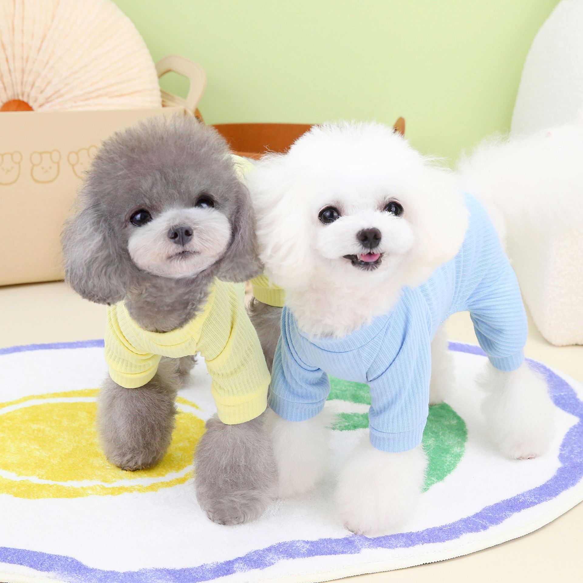 宠物猫咪比熊泰迪狗狗衣服冬天装秋冬可爱小熊睡衣四脚衣家居服