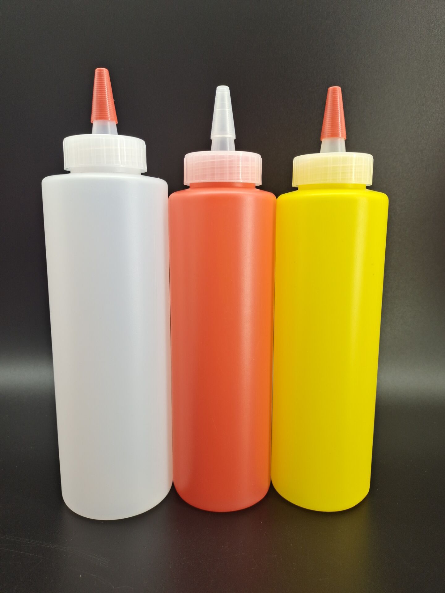 400ml尖嘴挤压塑料瓶pe白色红帽胶水瓶酱料萨拉番茄酱包装瓶