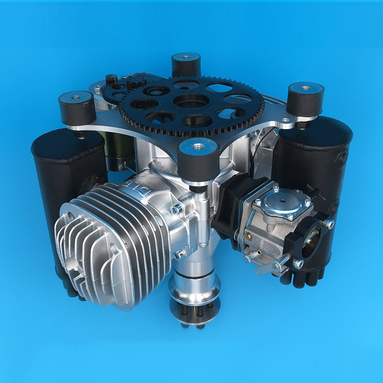 2021新dle170ml超轻形动力伞汽油发动机双缸电启动引擎带螺旋桨