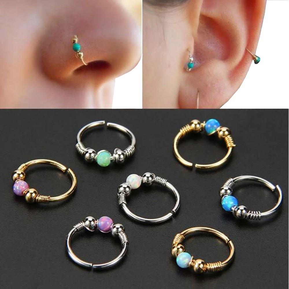 跨境专供亚马逊欧美穿刺饰品鼻环鼻圈耳环耳骨环无缝接澳宝开口环