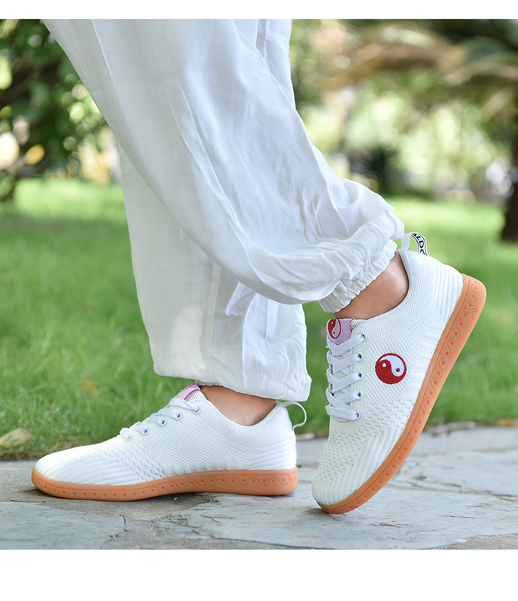 批发太极鞋女男网布四季练功鞋武术训练牛筋底比赛鞋太极运动鞋