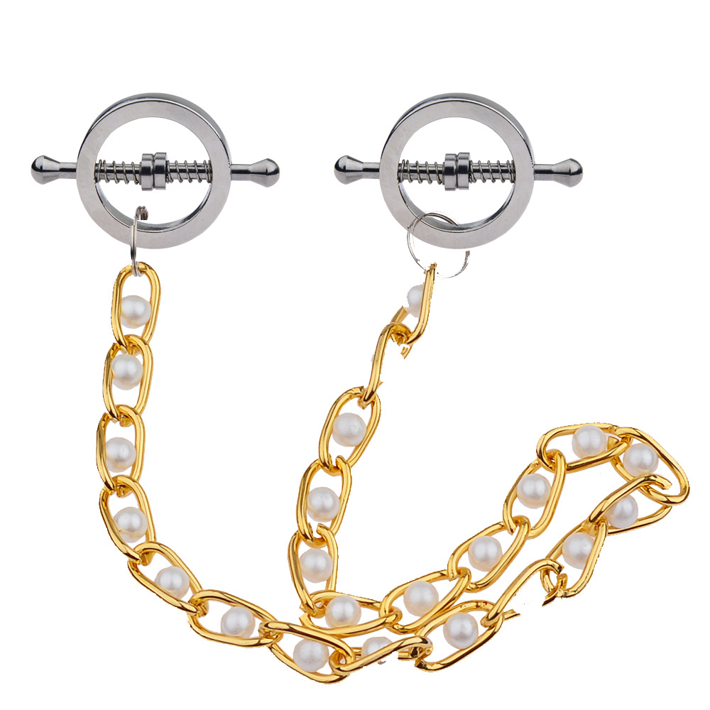 成人用品情趣sm乳夹调情咪咪夹珍珠链子顶板乳夹性用品夫妻乳夹