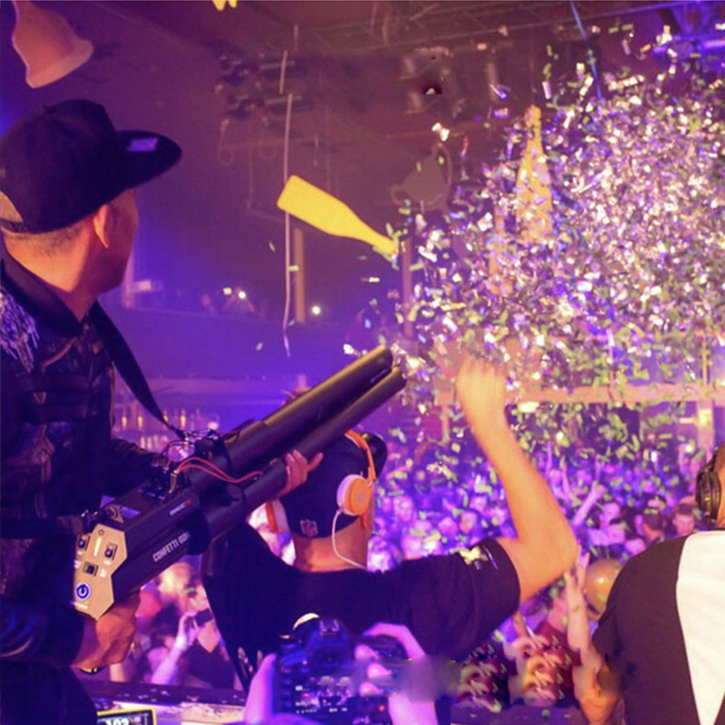 电子礼花枪三头礼花枪手持礼炮枪酒吧夜店婚庆庆典礼花枪气氛道具
