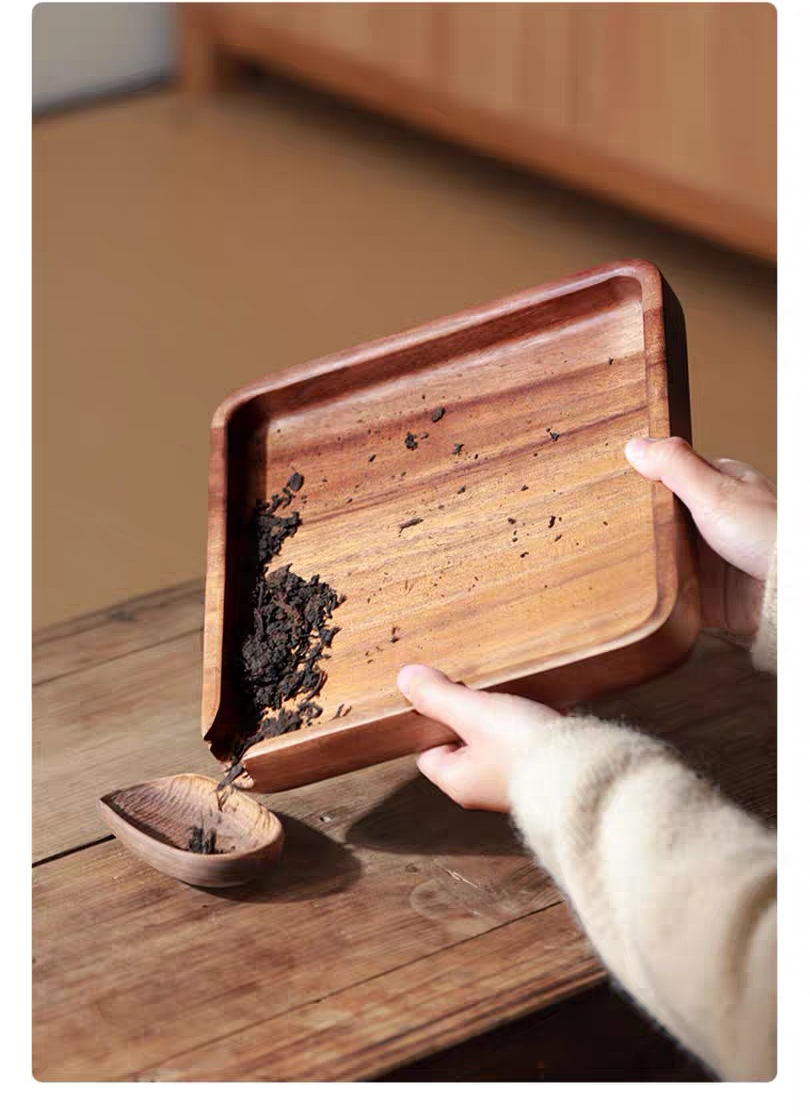 4u8k天然胡桃木分茶盘实木整块原木茶盘普洱茶饼撬茶盘开茶盒茶道
